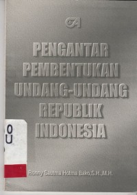 Image of Pengantar Pembentukan Undang-Undang Republik Indonesia