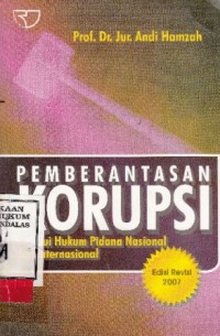 Image of Pemberantasan korupsi melalui hukum pidana nasional dan internasional