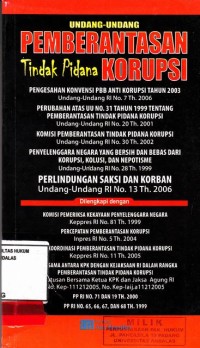 Image of Undang-Undang Pemberantasan Tindak pidana Korupsi