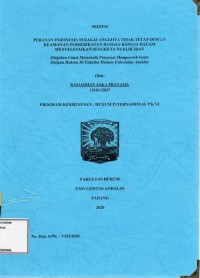 Image of Peranan Indonesia sebagai anggota tidak tetap dewan keamanan Perserikatan Bangsa Bangsa dalam menyelesaikan sengketa nuklir Iran