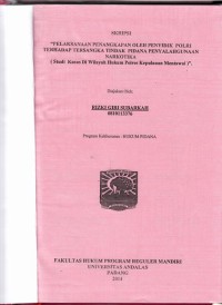 Image of Pelaksanaan penangkapan oleh penyidik polri terhadap tersangka tindak pidana penyalahgunaan narkotika (studi kasus di wilayah hukum polres kepulauan Mentawai)