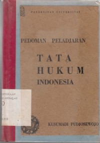 Image of Pedoman pelajaran Tata Hukum Indonesia