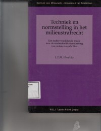 Image of Techniek En Normstelling In Het Milieustrafrecht