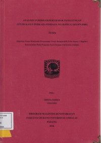 Image of Analisis Yuridis Eksekusi Hak Tanggungan (Studi Kasus Perkara Perdata No. 38/PDT.G/2012/PN.PBR)