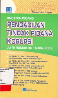 Image of Undang-Undang Pengadilan Tindak pidana Koropsi; uu RI nomor 46 tahun 2009